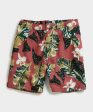 7  Pool Short in Red Floral For Cheap