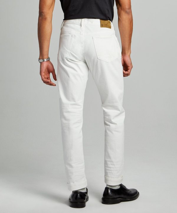 Slim Fit 5-Pocket Garment-Dyed Stretch Twill in White Online