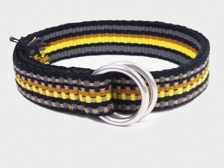 Guanábana Handmade Belt With Fringe + Round Buckle in Yellow For Discount