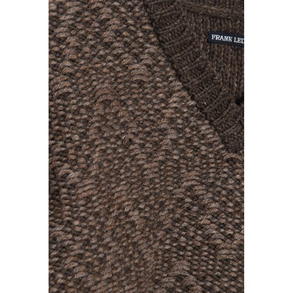 Frank Leder Handknitted Pullover V-Neck brown Online Hot Sale