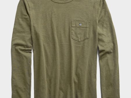 Made in L.A. Slub Jersey Long Sleeve T-Shirt in Olive Online Hot Sale