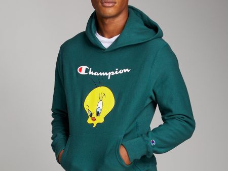 Champion + Looney Tunes Tweety Bird Hoodie in Storm Green For Discount