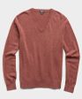 Cashmere V-neck Sweater in Burnt Rose Sale