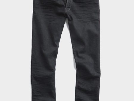 Slim Fit Japanese Stretch Selvedge Jean in Black Rinse Hot on Sale