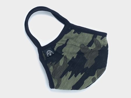 Cotton Jersey Camo Face Mask in Olive For Sale