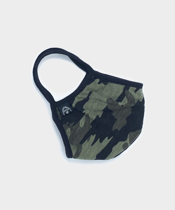 Cotton Jersey Camo Face Mask in Olive For Sale