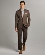 Herringbone Linen Sack Suit Jacket in Brown Online Sale