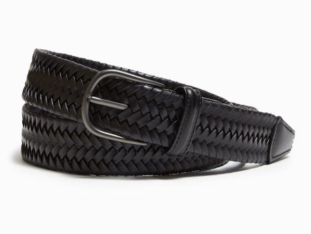 Anderson s Braided Leather Stretch Belt in Black Cheap