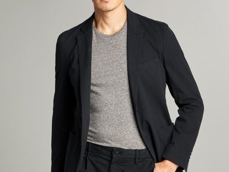 Garment Dyed Traveler Suit Jacket in Navy Hot on Sale