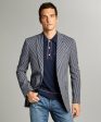 Sutton Seersucker Sportcoat in Navy Grey Stripe For Sale