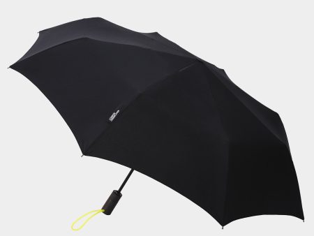 London Undercover Auto-Compact Umbrella in Black with Neon Strap Supply