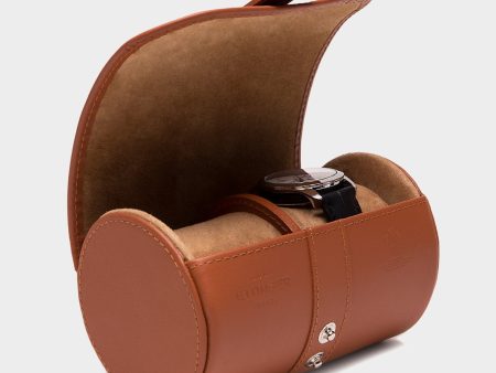 Ettinger Double Watch Roll in Tan Leather Supply