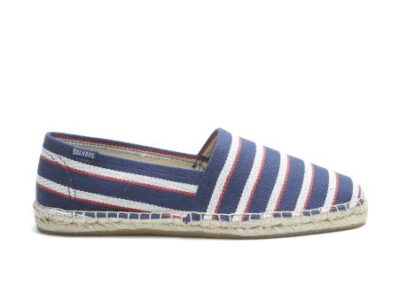 Soludos Stripe Original Dali in Navy Natural Online Sale