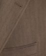 Herringbone Linen Sack Suit Jacket in Brown Online Sale