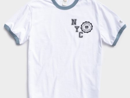 Champion NYC Ringer Tee in White For Discount