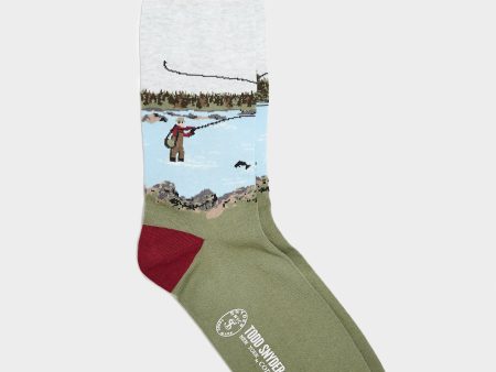 Corgi Scenic River Sock in Green Sale