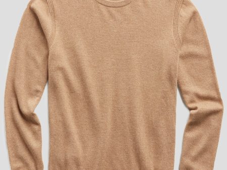 Cashmere Crewneck Sweater in Camel For Sale