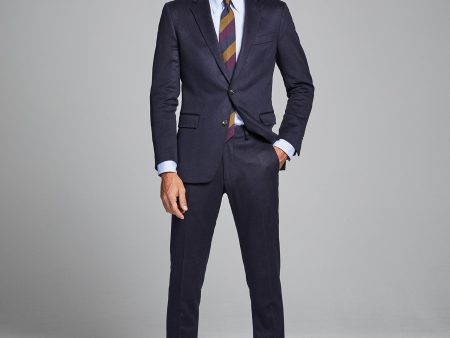 Italian Cashmere Sutton Suit Jacket in Navy Hot on Sale