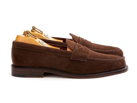 Alden Dark Brown Suede Penny Loafer Fashion