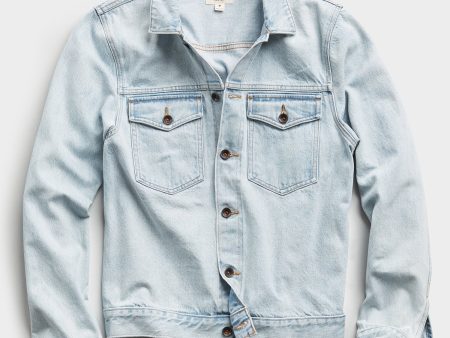 Japanese Denim Jacket in Sun Bleach Wash Cheap