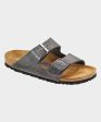 Birkenstock Arizona Oiled Leather Soft Footbed in Iron For Cheap