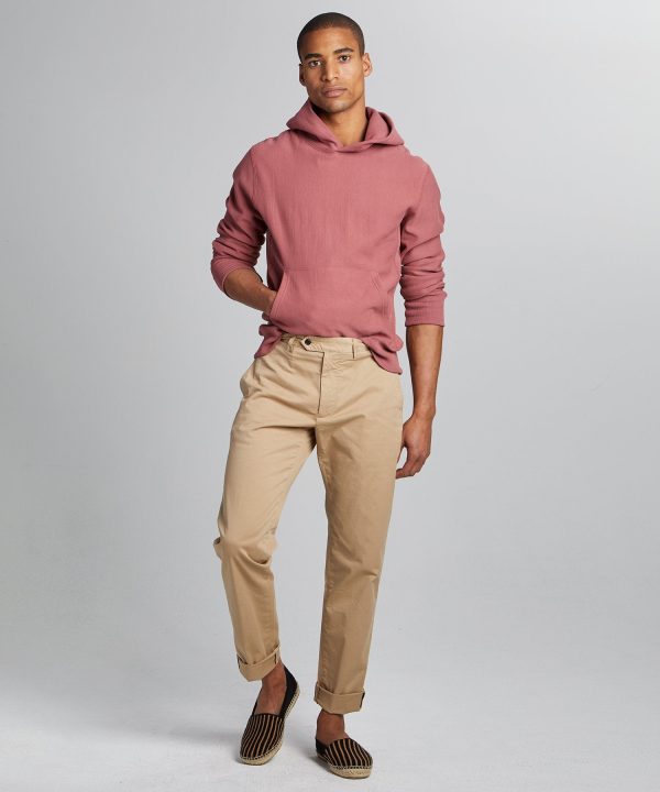 Straight Fit Tab Front Stretch Chino in Khaki Online