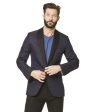 Silk Textured Jacquard Sutton Shawl Collar Diner Jacket in Navy Pindot Fashion