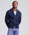 Italian Cotton Linen Shawl Cardigan in Navy Online Sale