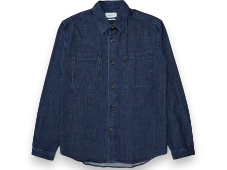 Oliver Spencer Treviscoe Shirt mullins denim indigo rinse Cheap