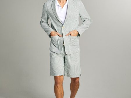 Seersucker Traveler Suit in Green Sale