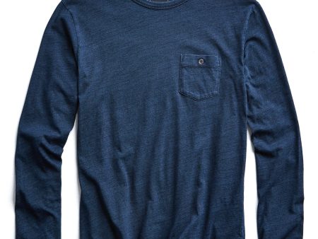 Indigo Slub Jersey Long Sleeve T-Shirt Online Hot Sale