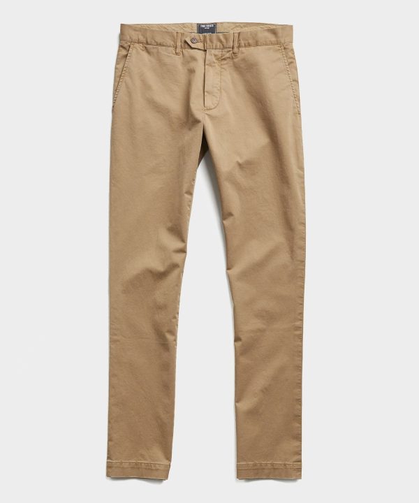 Straight Fit Tab Front Stretch Chino in Khaki Online