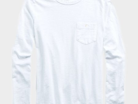 Made in L.A. Slub Jersey Long Sleeve T-Shirt in White For Discount