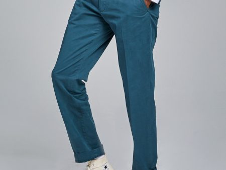 Straight Fit Tab Front Stretch Chino in Stargazer on Sale