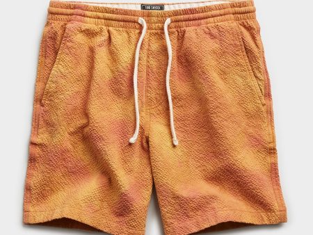 7  Tie Dye Seersucker Weekend Short in Orange Supply