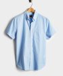 Saint Tropez Button Collar Short Sleeve Shirt in Light Blue Online Sale