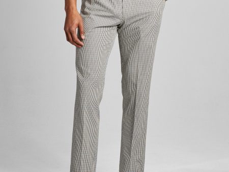 Blue Beige Check Tab Dress Trouser Online Sale