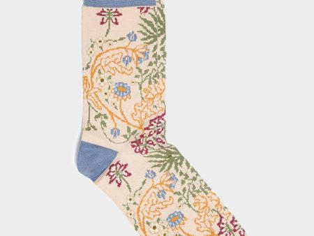 Corgi Floral Socks in Cream Fashion