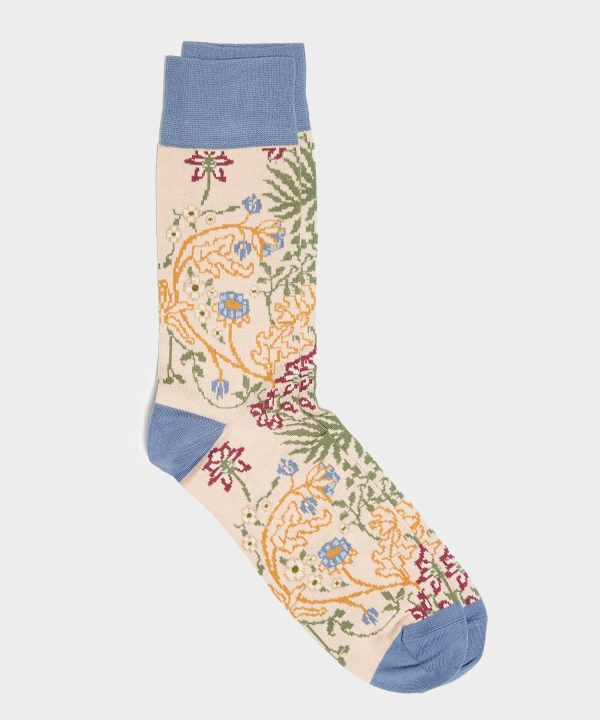 Corgi Floral Socks in Cream Fashion