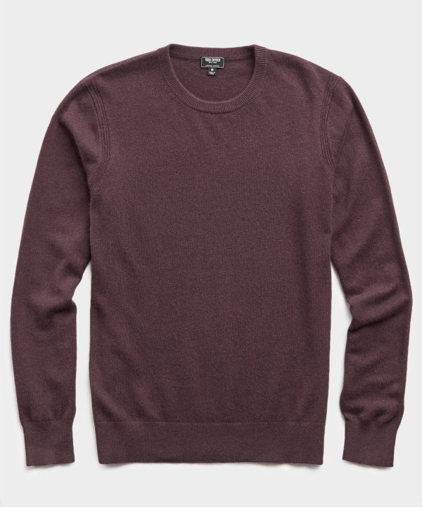 Cashmere Crewneck Sweater in Plum For Sale