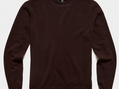 Cashmere Crewneck Sweater in Burgundy on Sale