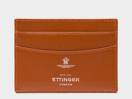 Ettinger Capra Flat Credit Card Case in Tan on Sale