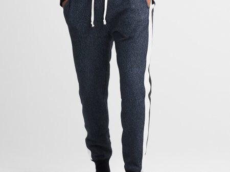 Champion Side Stripe Slim Sweatpant in Dark Charcoal Pepper Hot on Sale