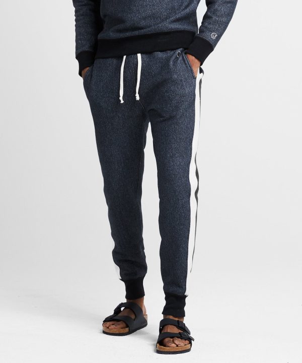 Champion Side Stripe Slim Sweatpant in Dark Charcoal Pepper Hot on Sale