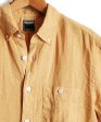 Short Sleeve Linen Button Down Shirt in Yellow on Sale