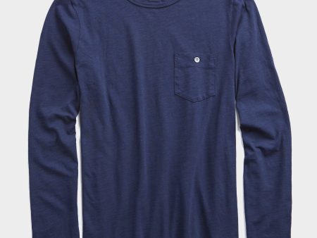 Made in L.A. Slub Jersey Long Sleeve T-Shirt in Navy For Cheap