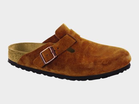 Birkenstock Boston Suede Soft Footbed in Mink Online Sale