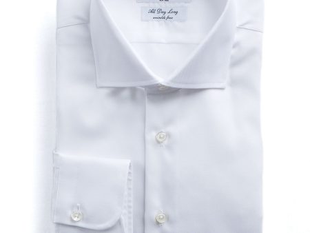 Emanuele Maffeis + Todd Snyder White Wrinkle Free Dress Shirt Hot on Sale