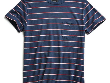 Short Sleeve Stripe T-Shirt in Navy Supply