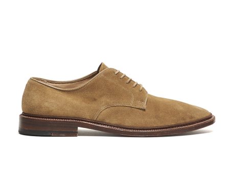 Alden Unlined Suede Plain Toe Blucher in Tan Cheap